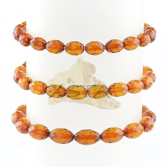 Faceted cognac amber bracelet